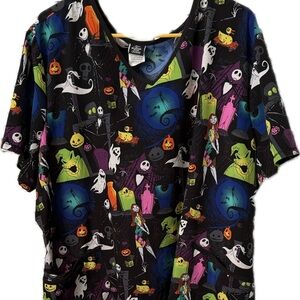 Disney Halloween Themed Women's Top - Black and Multicolor